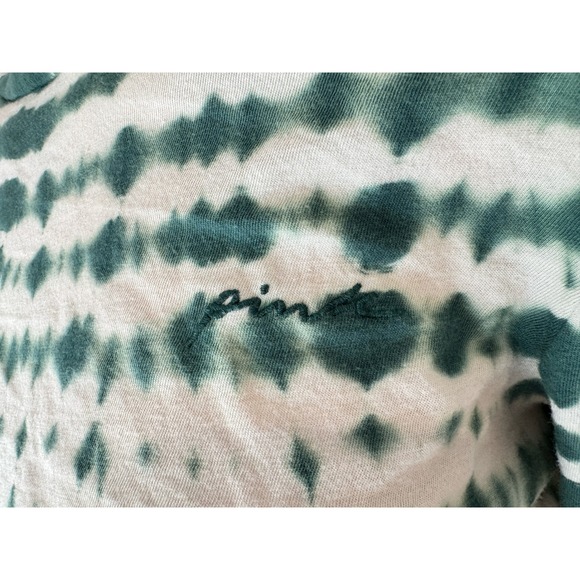 PINK Victoria's Secret Tie Dye Twist Front Long Sleeve Top Green White XS - Picture 3 of 14